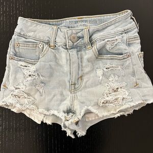 American Eagle Demin Jean Hi-Rise Shorts Light Wash